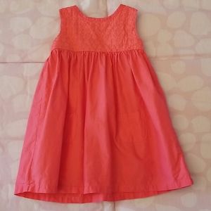 Carter's Baby Girl Red-Orange Dress w/Embroidery